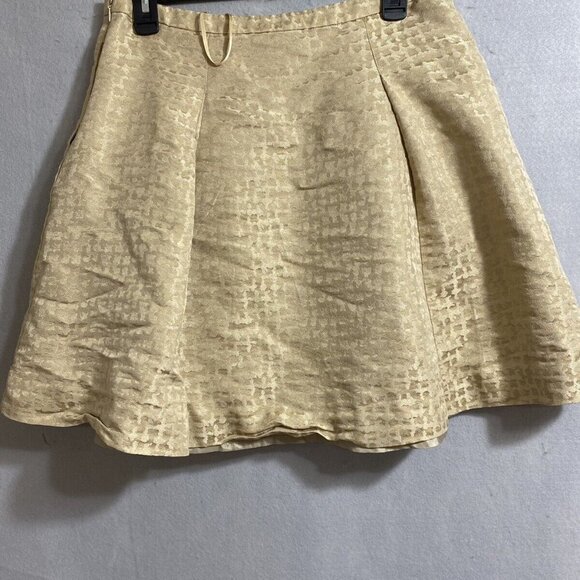 J. Crew Women's Festive Metallic Golden Pleaded Skirt with Pockets Sz‎ 6 - Picture 4 of 7